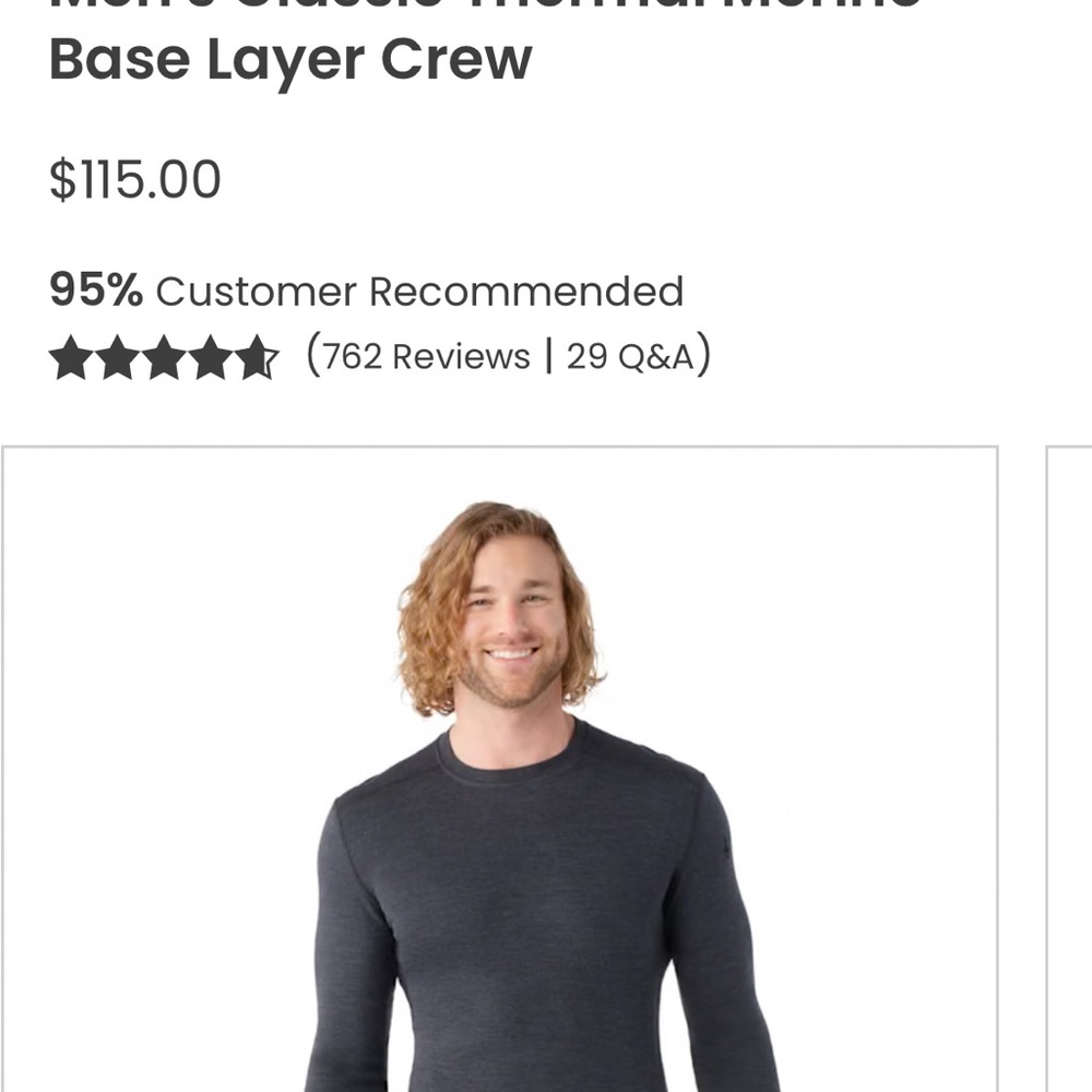 Smartwool Men’s 100% merino base layer crew. Green/stripe. Size Small. EUC. $35